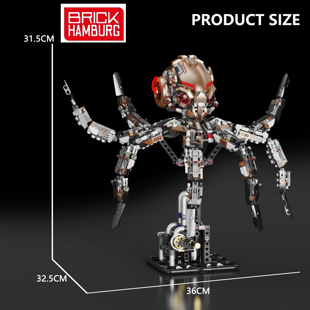 Brick Hamburg Mechanical Octupus With Stand Light Sea Life building blocks set