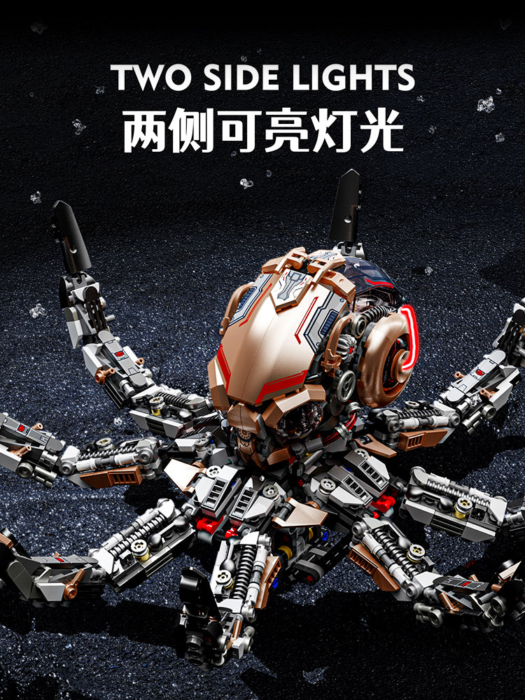 13085 New Mechanical Series 1768+Mechanical Octopus Creative Building Block 3D Puzzle Assembly ABS Plastic Brick Sets