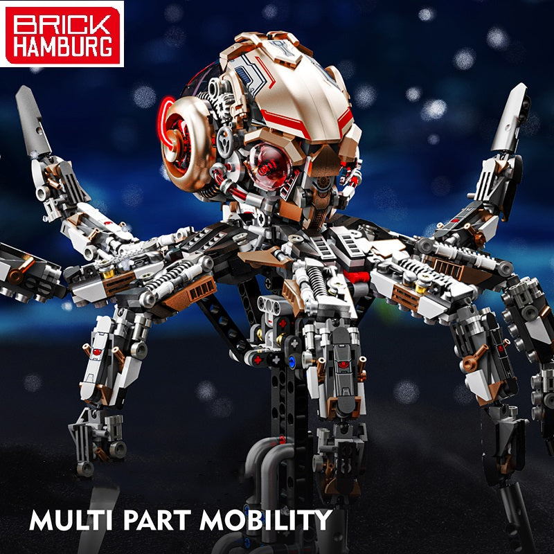 Brick Hamburg Mechanical Octupus With Stand Light Sea Life building blocks set