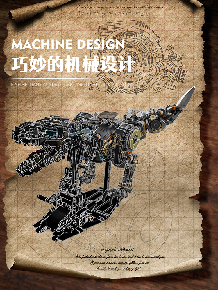 Dragon Tyrannosaurus Mechanical Creative Design Model Building Block Toy 3D Puzzle Assembly ABS Plastic Bricks Toy Set 13087