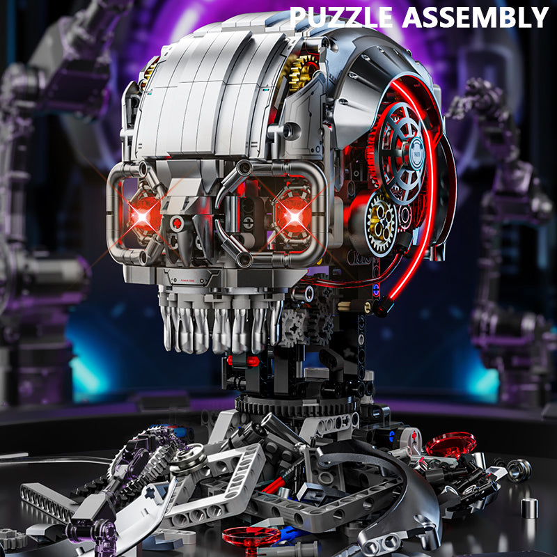 13089 Mechanical Skull Skeleton 1099PCS Small Particles Creative Educational Toy Model Assembly Building Block Set Children Plastic Toy