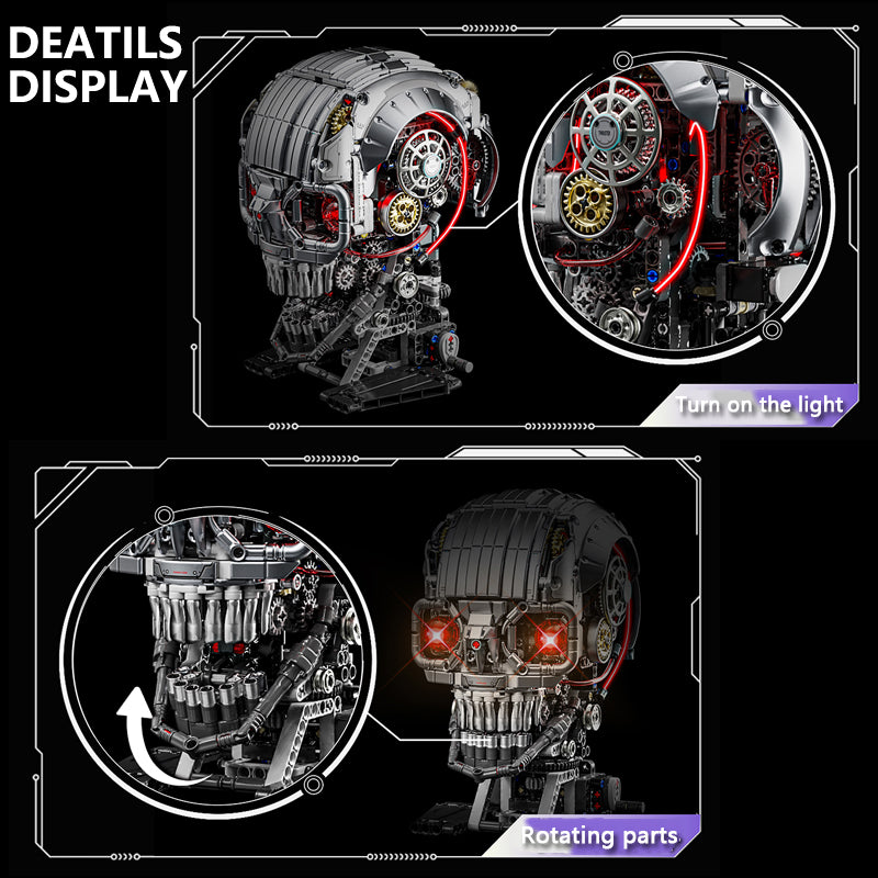 13089 Mechanical Skull Skeleton 1099PCS Small Particles Creative Educational Toy Model Assembly Building Block Set Children Plastic Toy