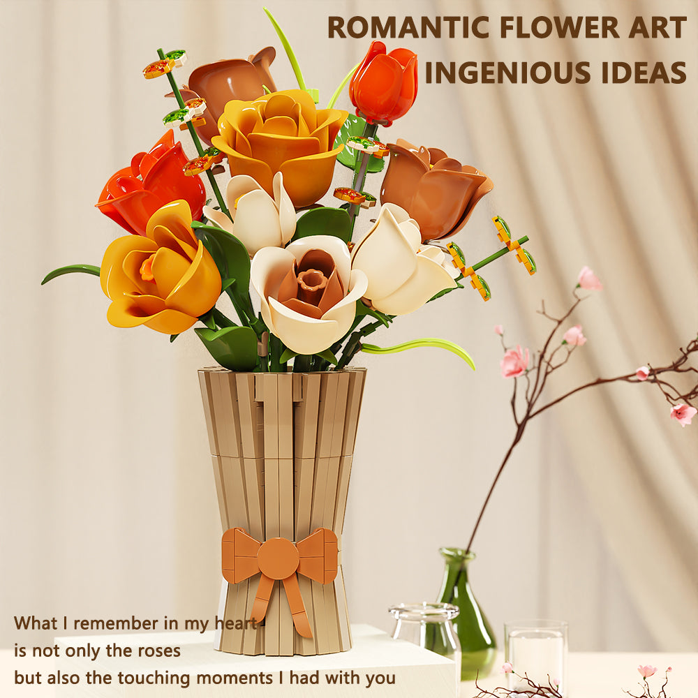 BRICK HAMBURG Building Blocks set Flower gift bouquet for girls