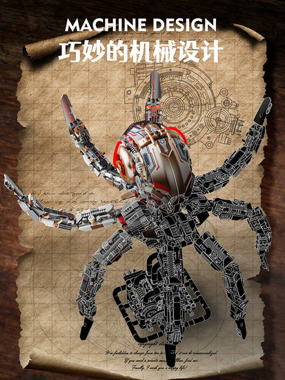 13085 New Mechanical Series 1768+Mechanical Octopus Creative Building Block 3D Puzzle Assembly ABS Plastic Brick Sets