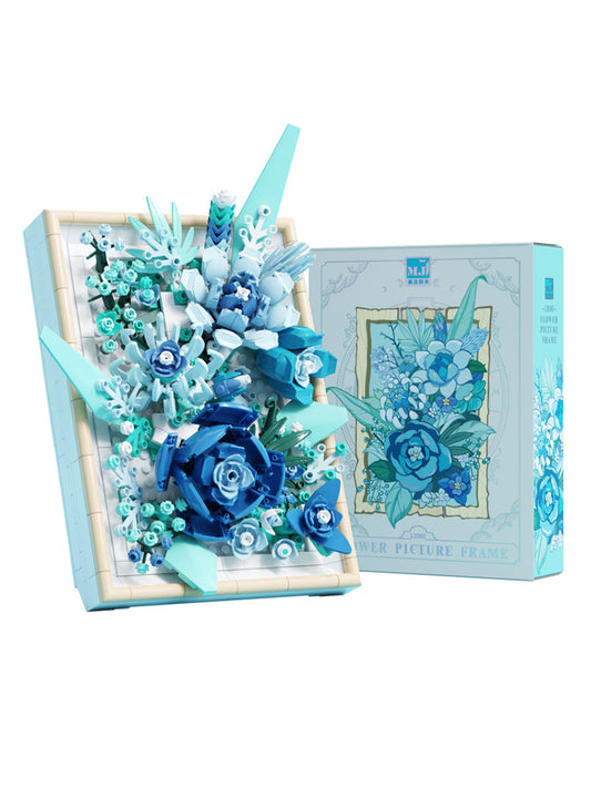 Creative DIY Block Bricks Photo Frame Valentine's Day Gift Simulation Building Block Bouquet Flower Decoration MJI 13060~13063