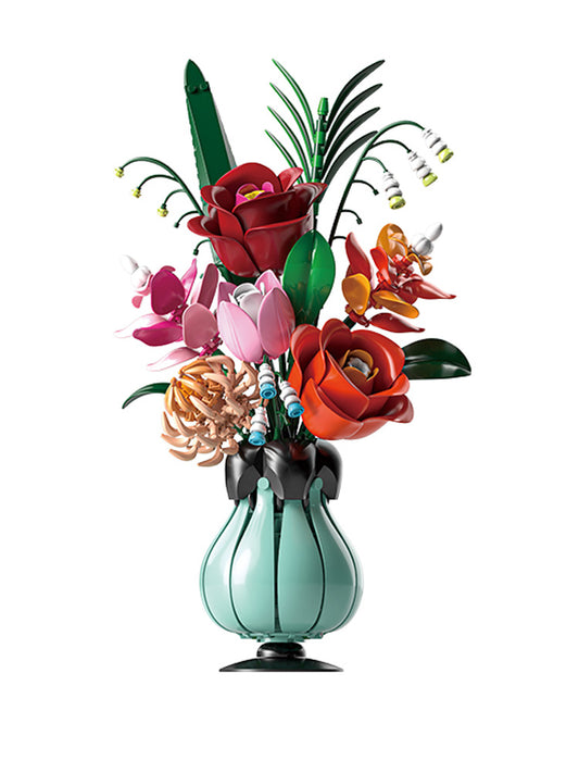 Flowers Vase Art Belisama Flower Vase Daisy MOC Puzzle Bricks Assembled Plastic Building Blocks Figures for Children Toys 13069