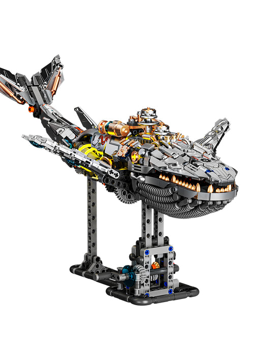 1388PCS Mechanical Whale With Stand Light Sea Life MOC Puzzle Bricks Assembled Building Blocks Figures for Children Toys 13059